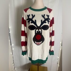 Ugly Christmas Sweater Reindeer XL Holiday Party Knit